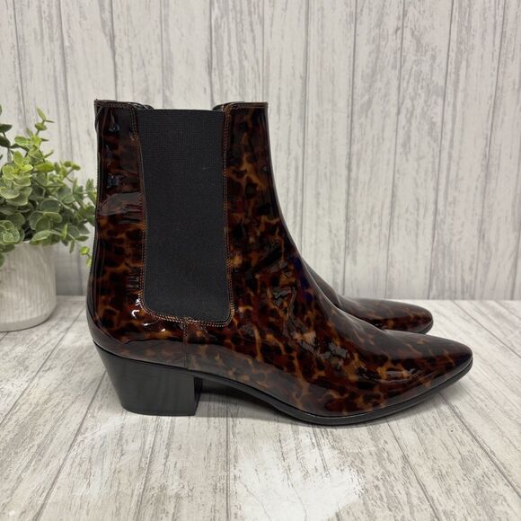 Saint Laurent Shoes - Womens Size 41 US 11 Saint Laurent West 45 Patent Leather Tortoise Shell EUC